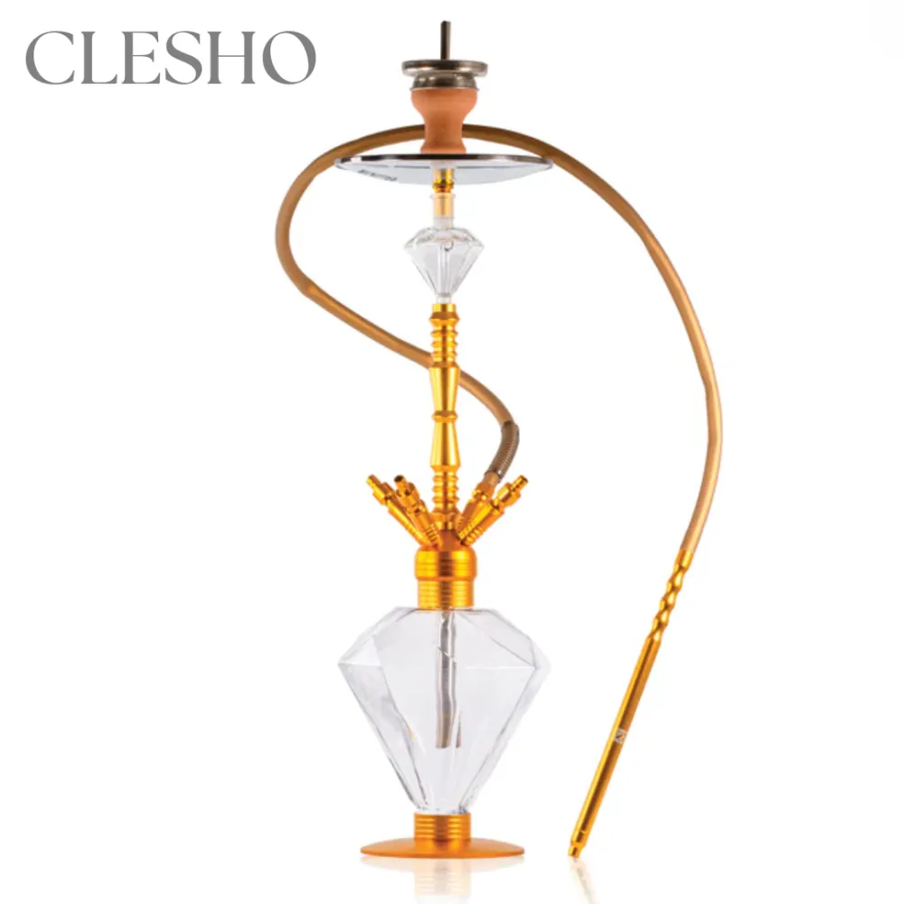 1-215-921-1054-.-12-3.webp R2 Diamond 4 Pipe Hookah - Golden | Dejavuu Premium Designer Hookah - Image 1