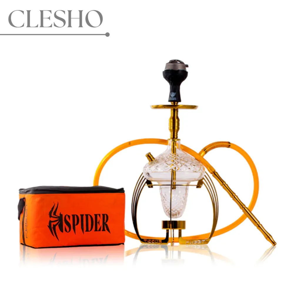 1-215-921-1054-.-5.webp VG France Spider Hookah with Bag (LED & Remote) - Gold Stem / White Base - Image 1