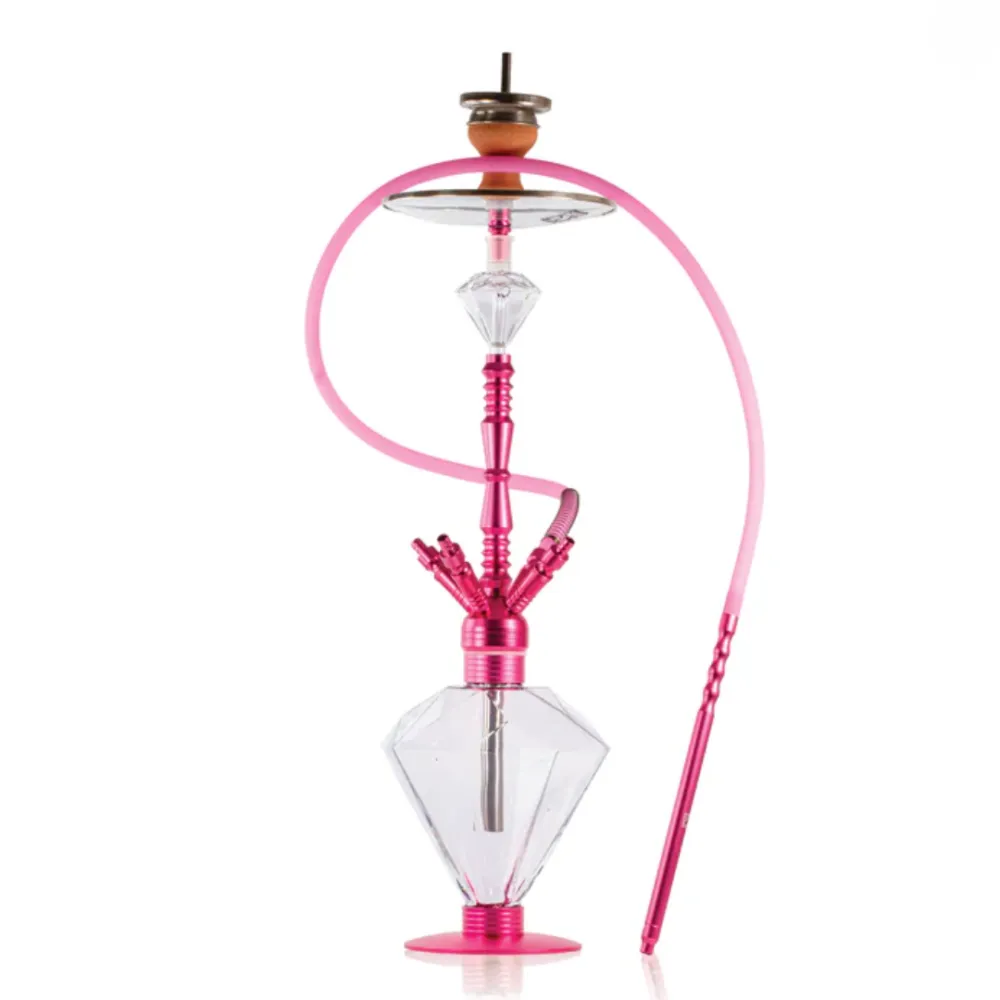 1-215-921-1054-.-8-5.webp R2 Diamond 4 Pipe Hookah - Pink | Dejavuu Premium Designer Hookah - Image 1