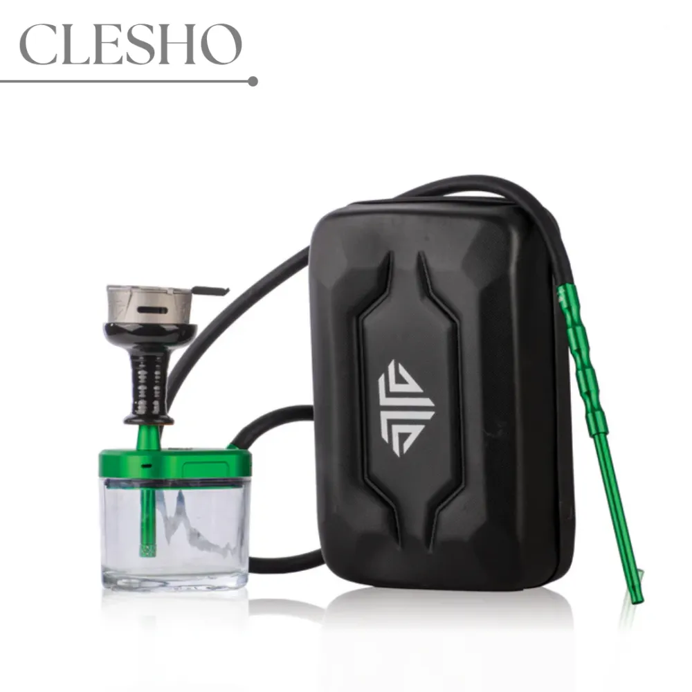 224.webp No Maid Hookah with Hard Case – Green Edition - Image 1