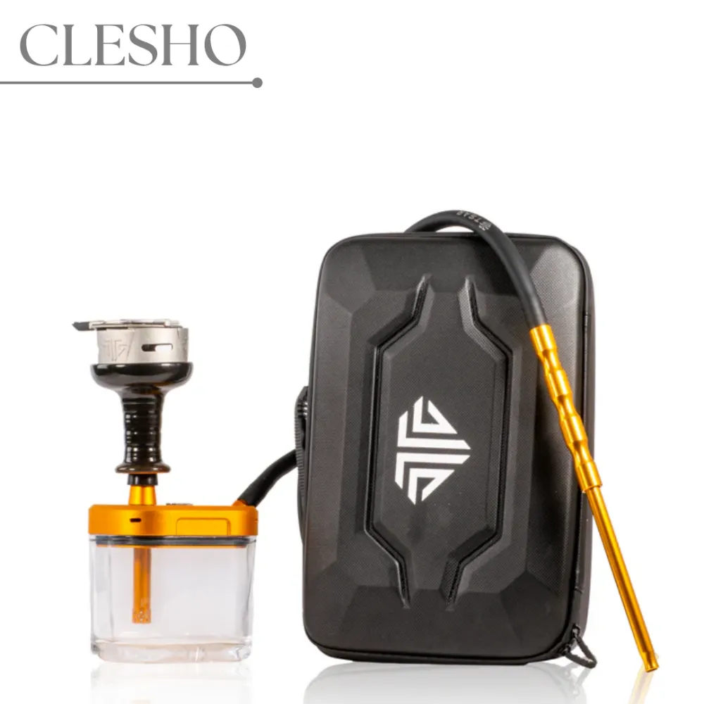 227-1.webp No Maid Hookah with Hard Case – Orange Edition - Image 1