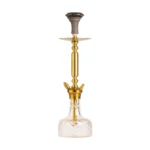 Qube Shisha Valencia Hookah - Gold Stem Transparent Base (19+ inches) - Image 2