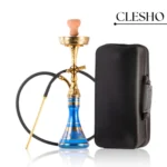 Canon Khalil Gem Hookah – Gold Stem / Blue Glass Base