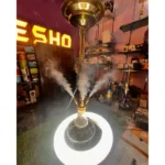 COCOYAYA Great King 4 Stripe Hookah - Gold Stem with Transparent Base