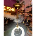 COCOYAYA Great King 4 Stripe Hookah - Gold Stem with Transparent Base - Image 2