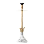 COCOYAYA King Series Hookah - Golden Stem with White Base - Image 3
