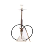 Qube Shisha King Series Hookah - Bronze Stem with Transparent Glass Base
