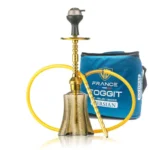 Persian Prism Hookah with Bag – Gold Stem / Grey Glass Base