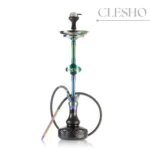 COCOYAYA Great King “Ice‑Bag” Hookah – 39″ Rainbow Stem with Black Cut‑Glass Base