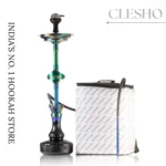 COCOYAYA Great King “Ice‑Bag” Hookah – 39″ Rainbow Stem with Black Cut‑Glass Base - Image 2