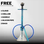Sultan Hookah - Blue Stem with Transparent Base & Dual Carry Bags - Image 3
