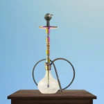 Sultan Orchan Hookah - Transparent Crack Base with Rainbow Stem & Dual Carry Bags