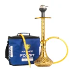 Alexander Hookah with Bag - Gold Stem and Grey Base Hookah