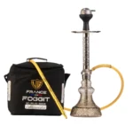 Transparent Base Alexander Hookah with Silver Stem and Bag