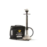 Attack Hookah with Travel Bag - Black Stem & Transparent Glass Base