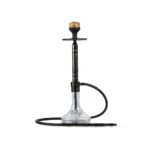 Attack Hookah with Travel Bag - Black Stem & Transparent Glass Base - Image 3