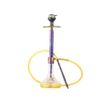 Attack Hookah with Travel Bag - Rainbow Stem & Transparent Glass Base - Image 2