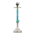 Attack Hookah with Travel Bag - Rainbow Stem & Transparent Glass Base - Image 2