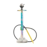 Attack Hookah with Travel Bag - Rainbow Stem & Transparent Glass Base - Image 3