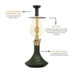 COCOYAYA Draco Hookah – Gold Stem with Black Base - Image 3