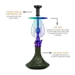 COCOYAYA Draco Hookah – Blue Stem with Black Base - Image 2