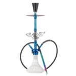 COCOYAYA Amara 4 Pipe Hookah – Rainbow Stem with White Cut Glass Base (32 Inches)