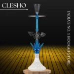 COCOYAYA Amara 4 Pipe Hookah – Rainbow Stem with White Cut Glass Base (32 Inches) - Image 2