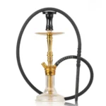 COCOYAYA Barcelona Hookah – Gold Stem with Transparent Crystal Base | Premium Stainless Steel Hookah
