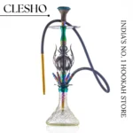 COCOYAYA Caesar Premium 4-Pipe Hookah with Bag – 32-Inch Gold Stem with Transparent Glass Base + Free Carry Bag