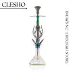 COCOYAYA Caesar Premium 4-Pipe Hookah with Bag – 32-Inch Gold Stem with Transparent Glass Base + Free Carry Bag - Image 4