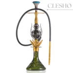 COCOYAYA Caesar Premium 4-Pipe Hookah – 32-Inch Gold Stem with Green Glass Base + Free Carry Bag - Image 2