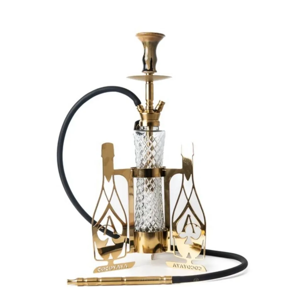 COCOYAYA-Champagne-Fly-Hookah-Fly-Series-2.webp Qube Shisha Champagne Fly Hookah - Gold (24 inches) - Image 1