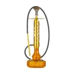 Qube Shisha Crucio Hookah (Ferro Series) - Gold Stem / Amber Base