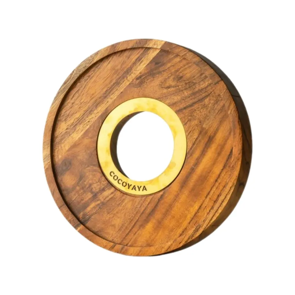 COCOYAYA-Hookah-Wooden-Base-Stand-with-LED-Light-Small.webp Wooden Hookah Base Stand with LED Light – Small - Image 1