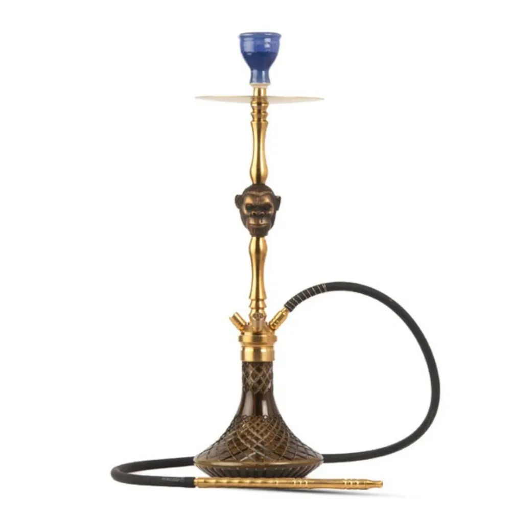 COCOYAYA-Jungle-Series-Kong-Hookah-Golden-Black-Base.webp COCOYAYA Jungle Series Cigar Hookah - Golden (Black Base) - Image 1