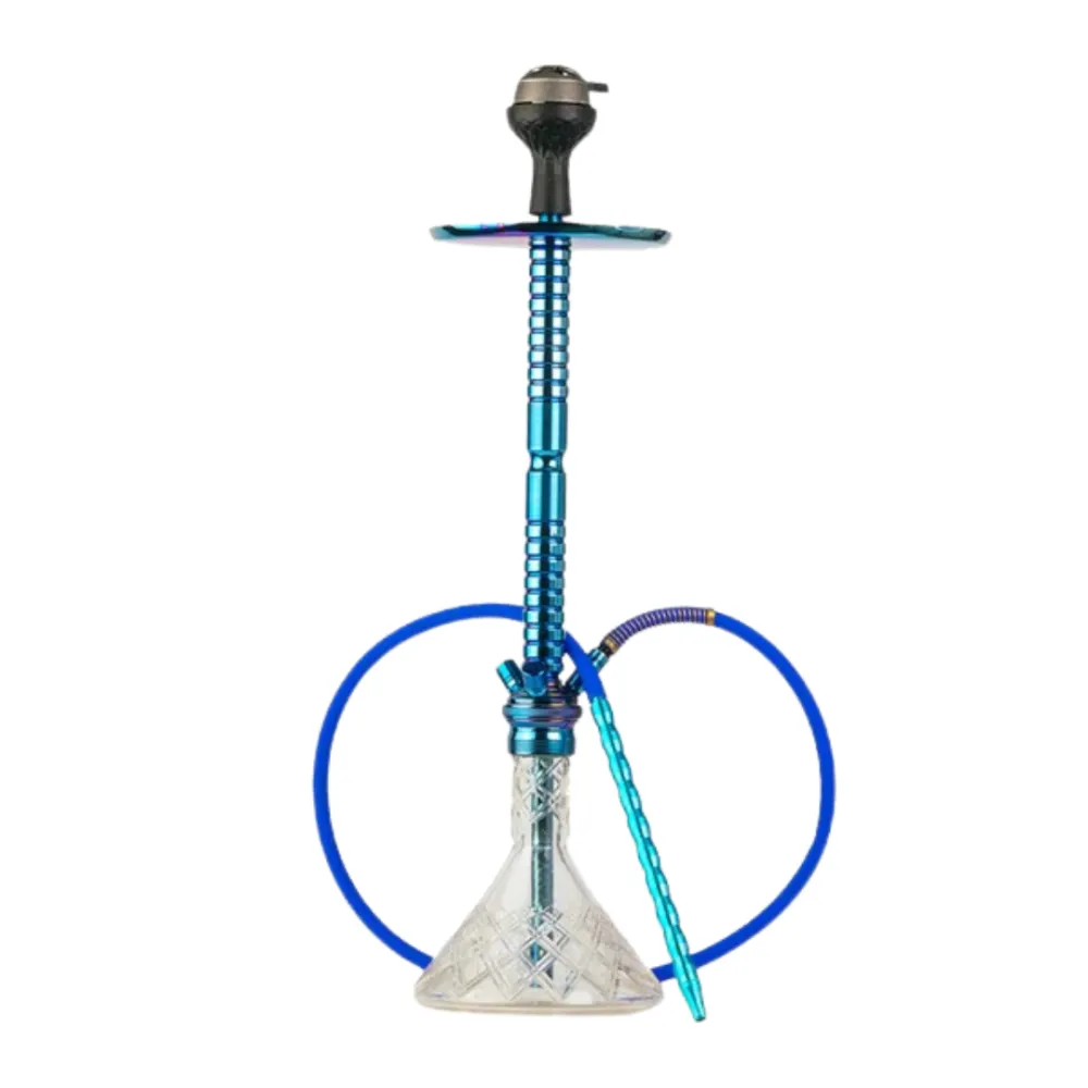 COCOYAYA-King-Series-Carlos-Hookah-Rainbow-5.webp Sultan Hookah - Blue Stem with Transparent Base & Dual Carry Bags - Image 1