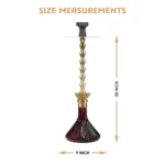 Qube Shisha King Series Fabio Hookah - Golden Stem with Purple Glass Base - Image 2