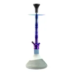 King Series Genghis Hookah - Rainbow Stem with Grey White Glass Base