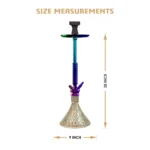 COCOYAYA King Series Marco Hookah - Rainbow Stem with Transparent Glass Base - Image 2