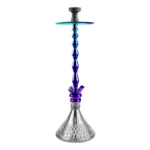 King Series Rossi Hookah - Rainbow Stem with Transparent Glass Base Qube Shisha