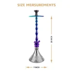 King Series Rossi Hookah - Rainbow Stem with Transparent Glass Base Qube Shisha - Image 2