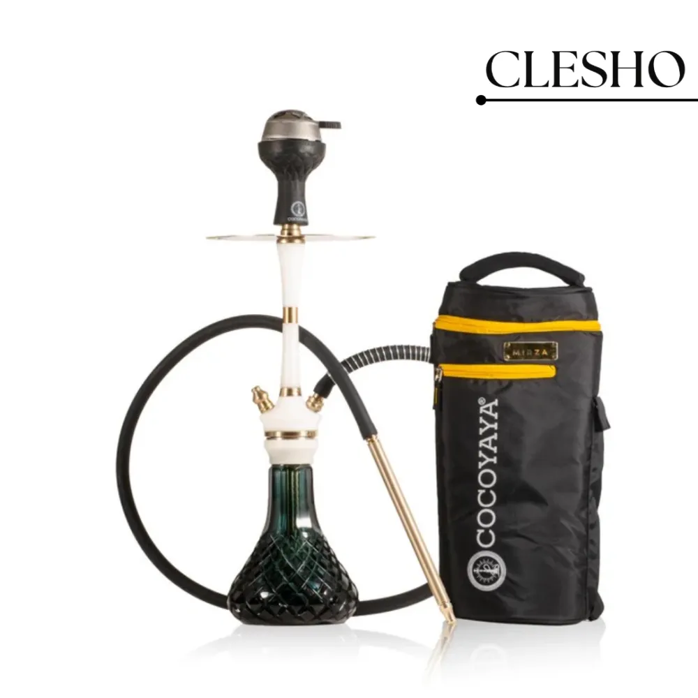 COCOYAYA-Nebula-Box-Hookah-with-LED-2.webp COCOYAYA Mirza Hookah – Gold Stem with Aqua Base (24 Inches) - Image 1
