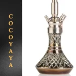 COCOYAYA Pedro Hookah – Silver Stem with Cut Glass Base (21 Inches) - Image 2