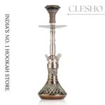 COCOYAYA Pedro Hookah – Silver Stem with Cut Glass Base (21 Inches) - Image 3
