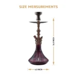 Qube Shisha King Series Hookah - Bronze Stem with Purple Glass Base - Image 3
