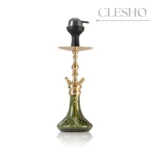 COCOYAYA Simba Travel‑Edition Hookah – Gold Stem | Emerald Glass Base + Padded Carry Bag - Image 3