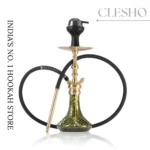 COCOYAYA Simba Travel‑Edition Hookah – Gold Stem | Emerald Glass Base + Padded Carry Bag - Image 2