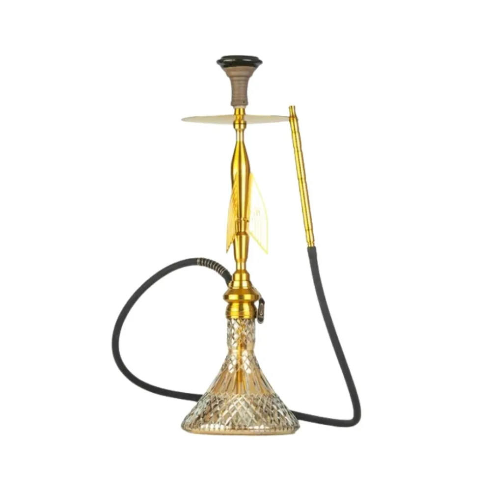 COCOYAYA-Titan-Hookah-Angel-Series-Gold-Stem-_-Cut-Glass-Base.webp Titan Hookah (Angel Series) - Gold Stem / Cut Glass Base - Image 1