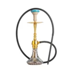 Qube Shisha Tokyo X Hookah - Golden Stem Cut Glass Base