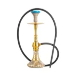 Qube Shisha Tokyo X Hookah - Golden Stem Golden Cut Glass Base